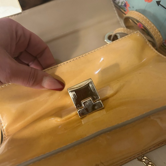 Jimmy Choo calfskin Rebel mini 2 way handbag in Ferocious Yellow! - Picture 4 of 8